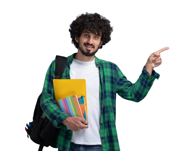 a student hoding book in hand